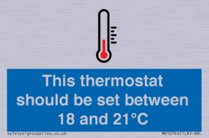 This thermostat should be set between 18 and 21°C